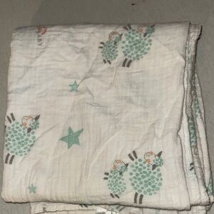 Home. Luvable Friends Sheep and Stars Baby Blanket - White and Green